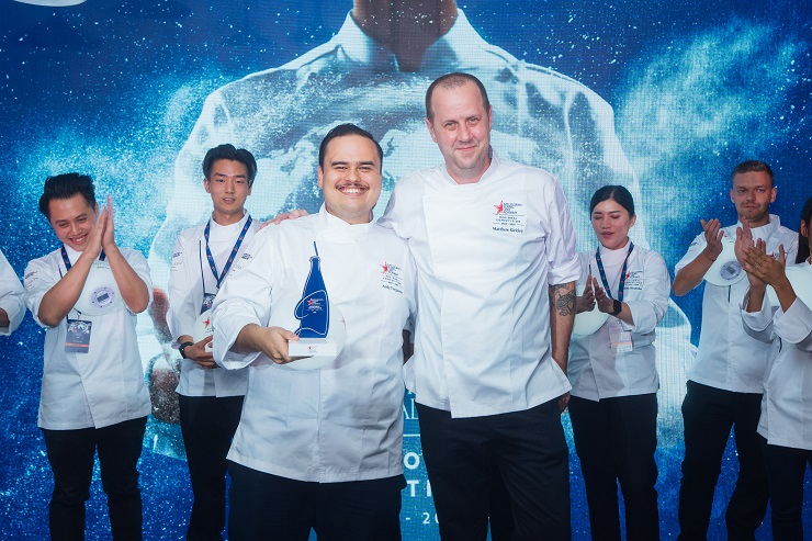 Le gagnant du S.Pellegrino Young Chef Academy Award Winner Ardy Ferguson et son Mentor Matthew Kirkley de Belon